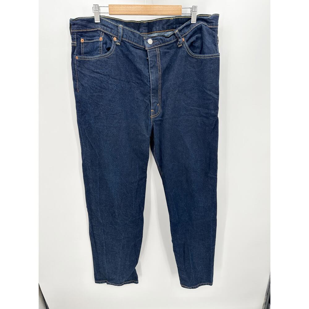 Levi's 550 Relaxed‎ Fit Dark Wash Stretch Jeans Mens 42x31 Blue 5-Pocket Denim